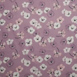 Pansies on Light Mauve Quilt Cotton Fabric by Keepsake Calico