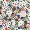 White Gambling Cards Novelty Cotton Fabric