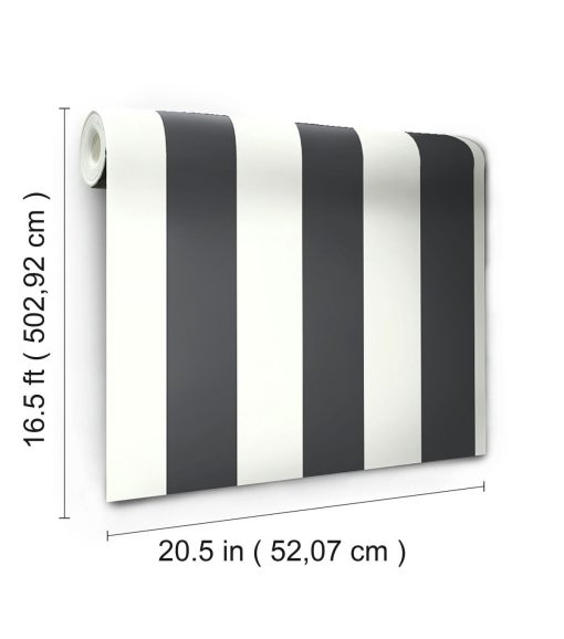 RoomMates Wallpaper Black Awning Stripe - Image 7