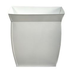 Nearly Natural 12 White Fluted Metal Planter