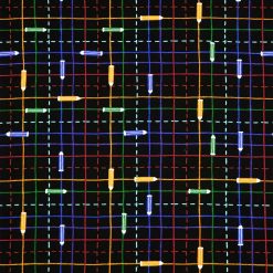 Pencil Grid On Black Super Snuggle Flannel Fabric by POP!