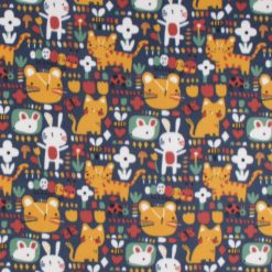 Cute Animals on Blue Blizzard Fleece Fabric