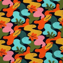 Multicolor Geometric Leaf Super Snuggle Flannel Fabric by POP!