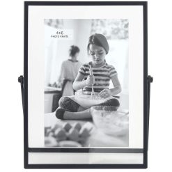 4 x 6 Black Floating Easel Tabletop Picture Frame