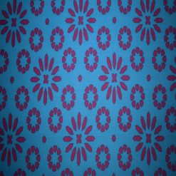 Purple Floral on Blue Quilt Cotton Fabric by Quilter s Showcase