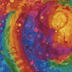Hi Fashion Rainbow Splatter Premium Print Cotton Fabric