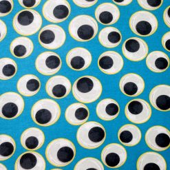 Eye See You Googly Eyes on Teal Super Snuggle Flannel Fabric