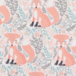 Pretty Floral   Foxes Anti Pill Fleece Fabric