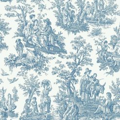 RoomMates 20.5 X 16.5  Blue Country Life Toile Peel   Stick Wallpaper