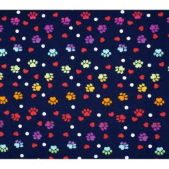 Ombre Paws Hearts Navy Super Snuggle Flannel Fabric