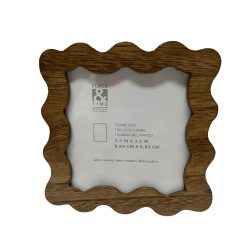 3.5 Brown Wood Wavy Edge Tabletop Picture Frame by Place   Time