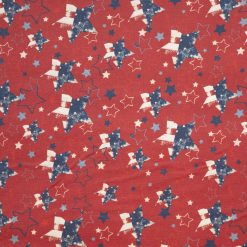 Stars On Red Patriotic Cotton Fabric