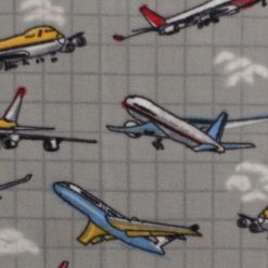 Planes on Gray Anti Pill Fleece Fabric