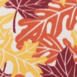 Multicolor Large Leaves Blizzard Fleece Fabric