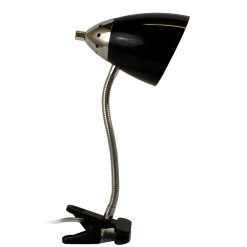All The Rages Black Flossy Flexible Gooseneck Clip Light Desk Lamp