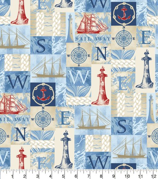 Sail Away Super Snuggle Flannel Fabric - Image 2