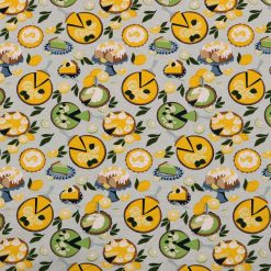 Lemon   Key Lime Pie On Gray Super Snuggle Flannel Fabric