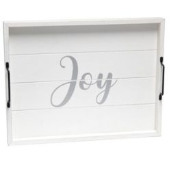 All The Rages Decorative Joy Wood Serving Tray 15.50 x 12