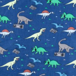 Cool Dinosaurs on Blue Anti Pill Fleece Fabric