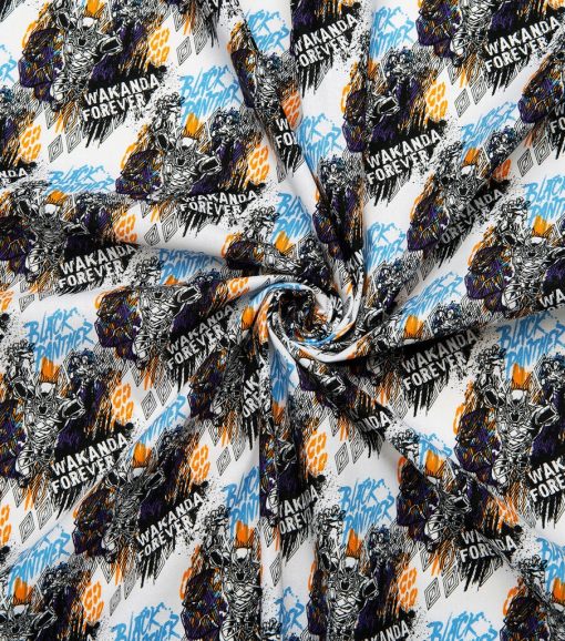 Black Panther Wakanda Grafitti Cotton Fabric - Image 4
