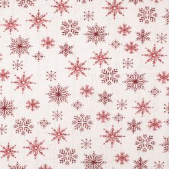 Red Snowflakes on White Super Snuggle Christmas Flannel Fabric