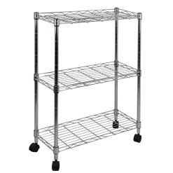 Oceanstar 22.5 Chrome 3 Tier Shelving All Purpose Utility Cart