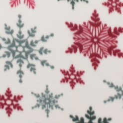 White   Red Snowflakes Blizzard Fleece Fabric