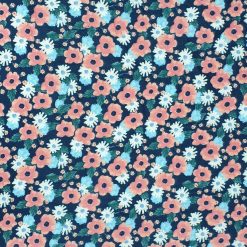 Floral On Navy Super Snuggle Flannel Fabric