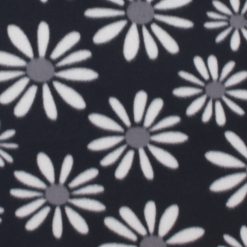 Daisies on Black Blizzard Fleece Fabric
