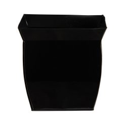 Nearly Natural 12 Black Fluted Metal Planter