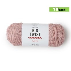 10pk Solid Rose Medium Weight Acrylic 380yd Value Yarn by Big Twist