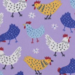 Multi Tossed Chickens Blizzard Prints Fleece Fabric