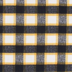 Yellow   Black Textured Plaid Anti Pill Fleece Fabric