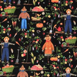 Garden Scarecrows Harvest Cotton Fabric