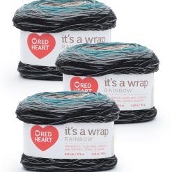 Red Heart It s A Wrap Rainbow Fine Weight Cotton Blend Yarn 3 Bundle