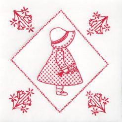 Jack Dempsey Needle Art 9 Sunbonnet Sue Stamped White Quilt Blocks 12pk