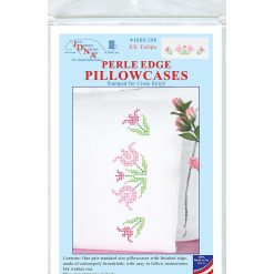 Jack Dempsey 30 x 20 XX Tulips Stamped Perle Edge Pillowcases 2pk