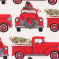 Dogs in Red Trucks Anti Pill Fleece Fabric
