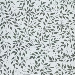 Leafy Vines on White Soft   Minky Fleece Fabric