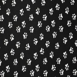 Paw Prints on Black Cotton Fabric by Quilter s Showcase