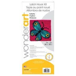 Wonderart Latch Hook Kit 12X12 Butterfly