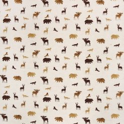 Painterly Woodland on White Super Snuggle Flannel Fabric