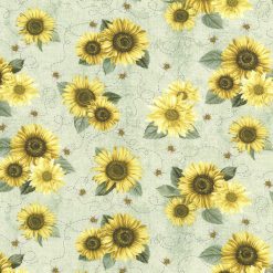Hi Fashion Sunflowers on Cream Premium Cotton Fabric