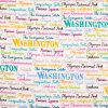 Washington Cotton Fabric Tossed Words