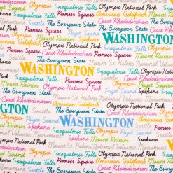 Washington Cotton Fabric Tossed Words