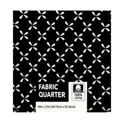 18 x 21 Pattern on Black Cotton Fabric Quarter 1pc by Keepsake Calico