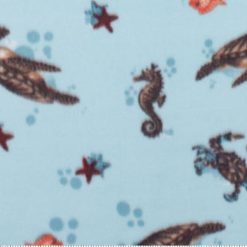 Sea Life on Blue Anti Pill Fleece Fabric