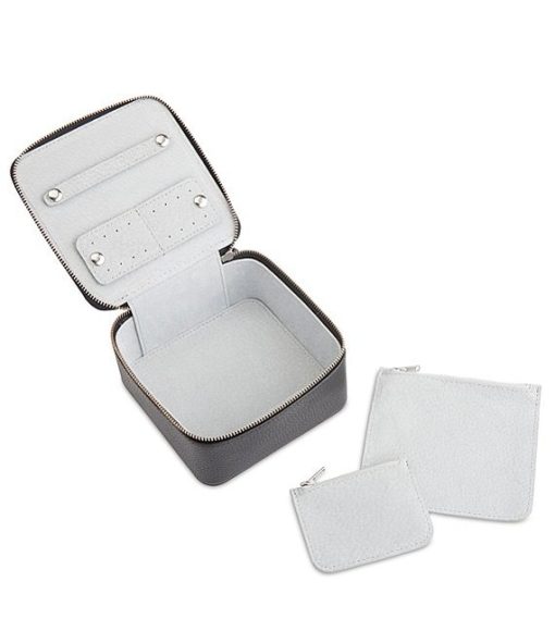 Leather Zippered Travel Jewelry Organizer Case - Image 2