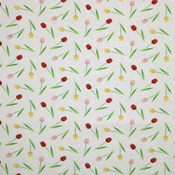 Tulips on White Super Snuggle Flannel Fabric