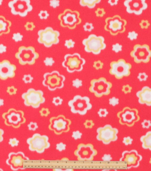 Red Flowers Blizzard Fleece Fabric - Image 2